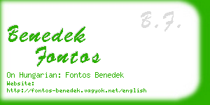 benedek fontos business card